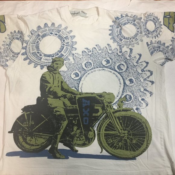 AXO T-Shirt Large Vintage Print Front & Back - Picture 1 of 7